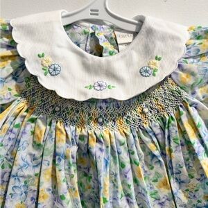 Vintage Carter’s smocked floral bubble romper